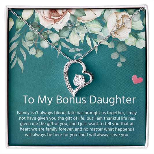 To My Bonus Daughter | Keep the faith | Forever Love Necklace